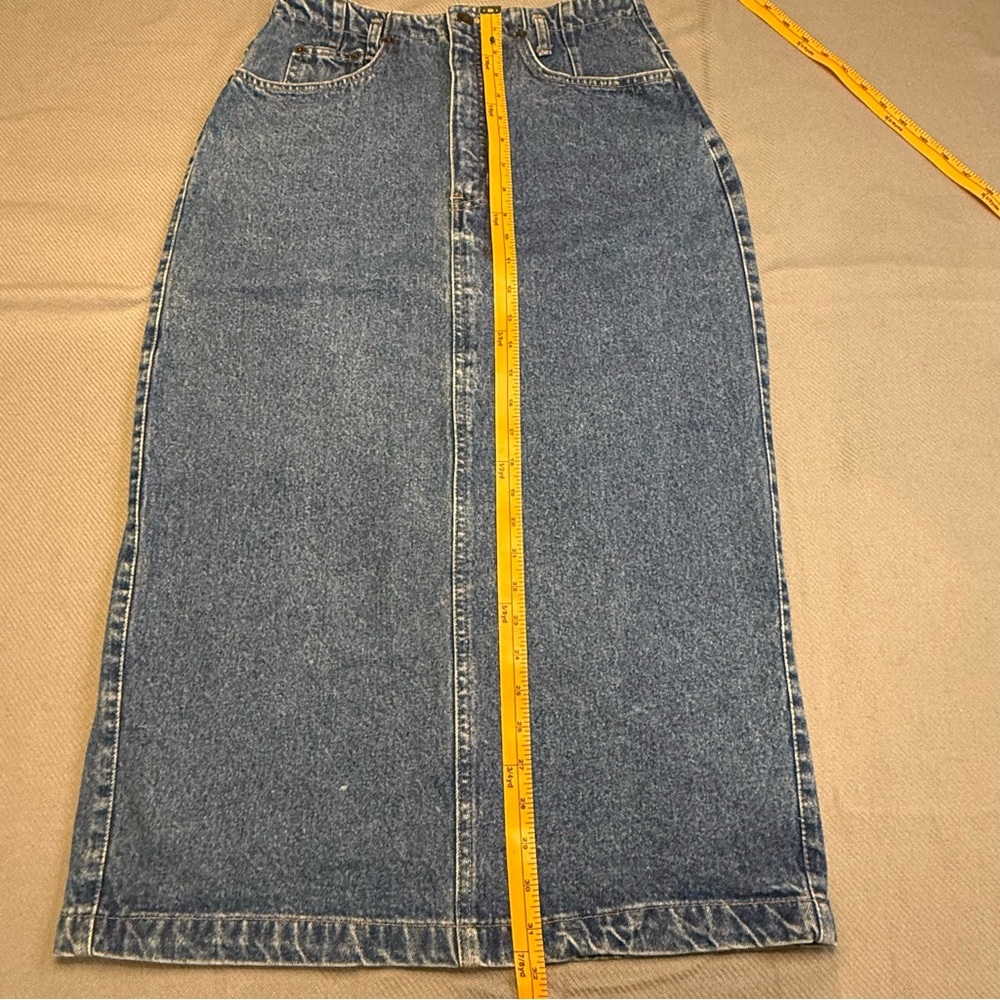 GAP Denim Skirt VINTAGE 80/90s 100% Cotton, USA made Button Back Detail Women's - Picture 15 of 16